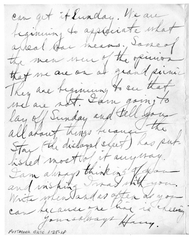 Letter from Harry S. Truman to Bess Wallace