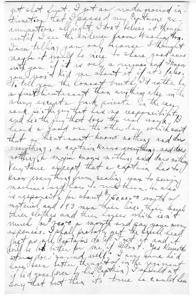 Letter from Harry S. Truman to Bess Wallace