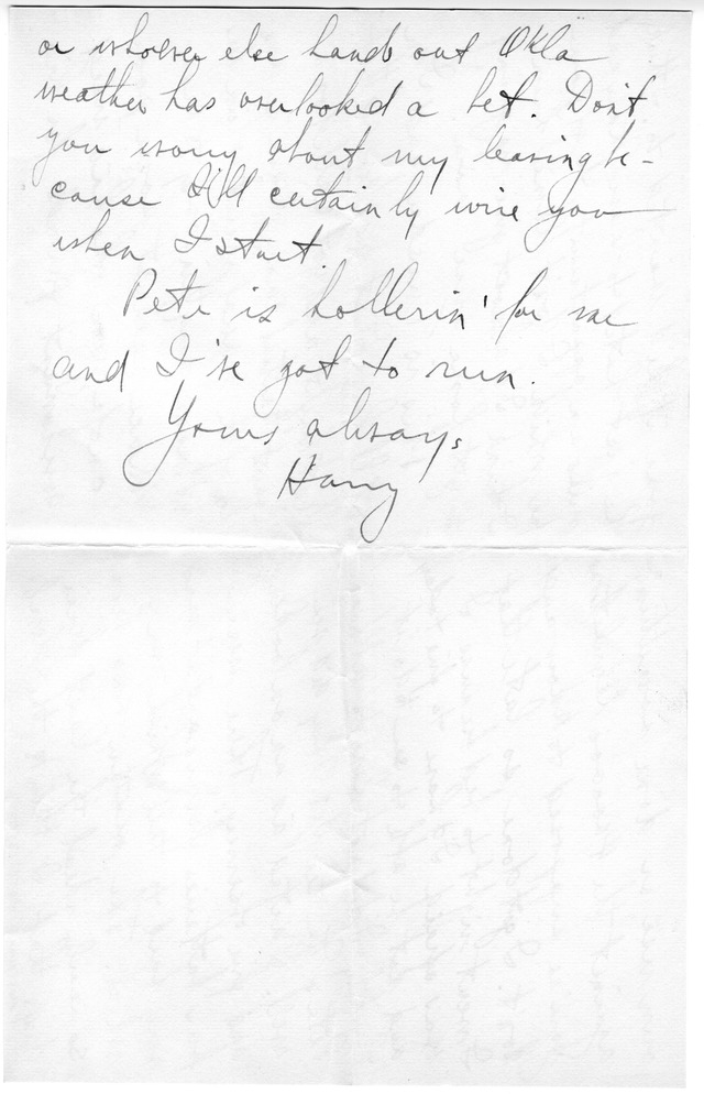 Letter from Harry S. Truman to Bess Wallace