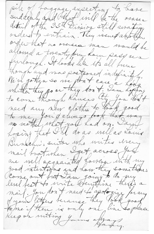 Letter from Harry S. Truman to Bess Wallace