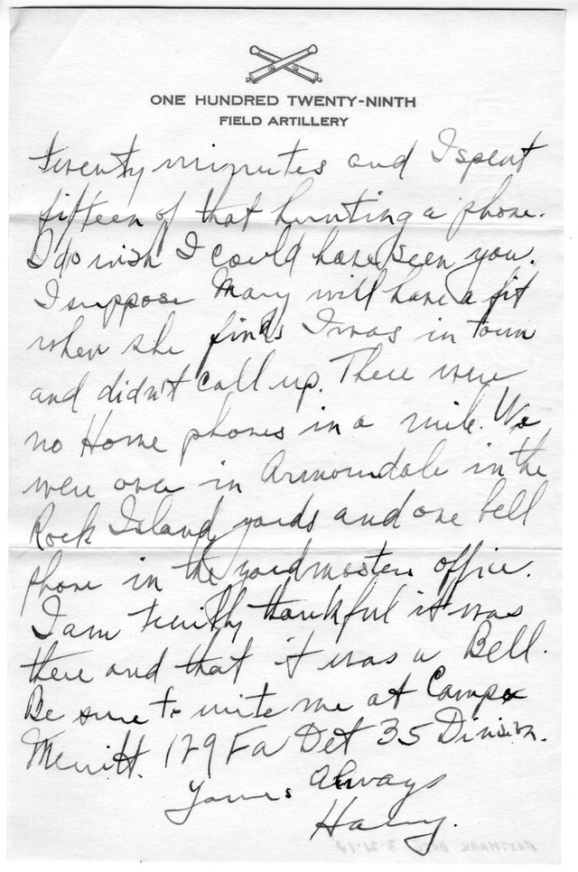 Letter from Harry S. Truman to Bess Wallace