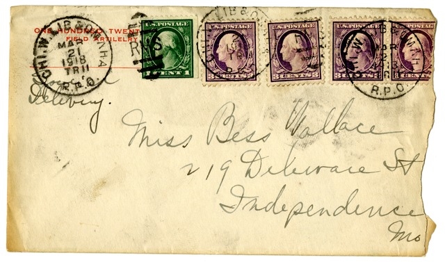 Letter from Harry S. Truman to Bess Wallace