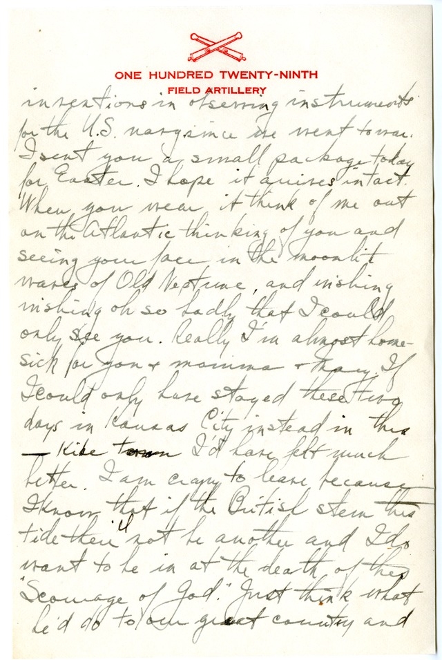 Letter from Harry S. Truman to Bess Wallace