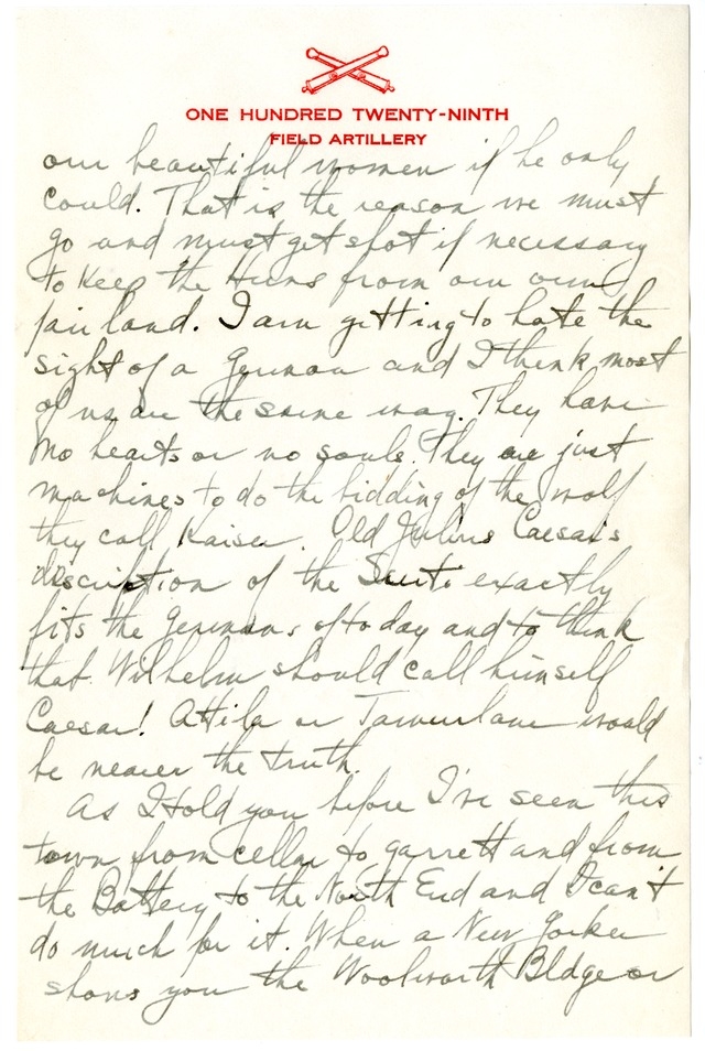 Letter from Harry S. Truman to Bess Wallace