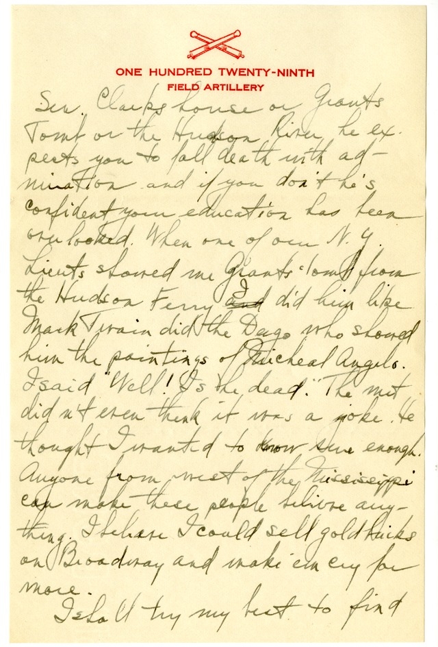 Letter from Harry S. Truman to Bess Wallace