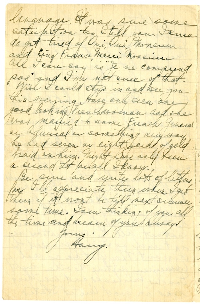 Letter from Harry S. Truman to Bess Wallace