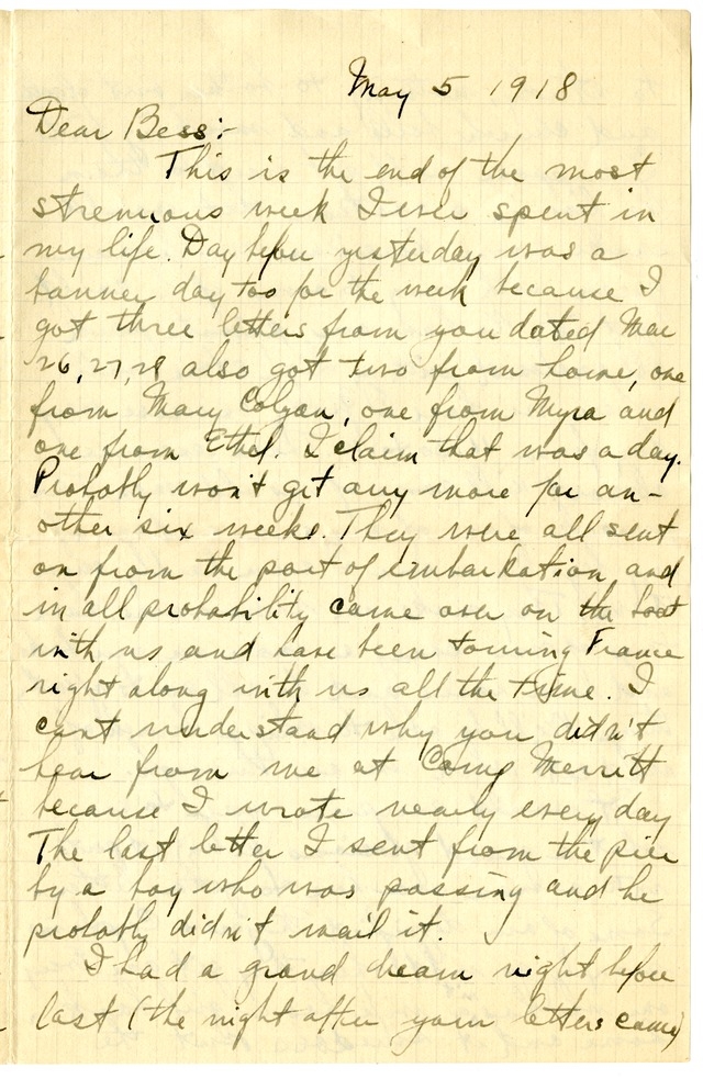 Letter from Harry S. Truman to Bess Wallace