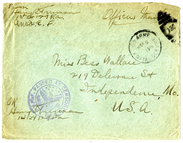 Letter from Harry S. Truman to Bess Wallace