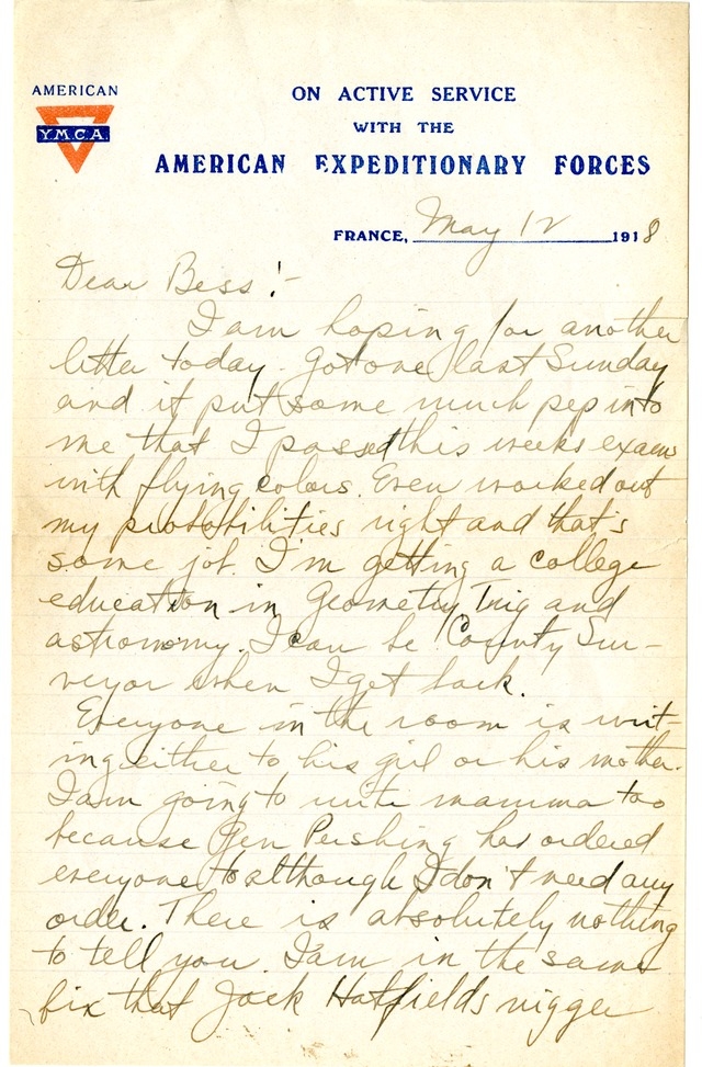 Letter from Harry S. Truman to Bess Wallace