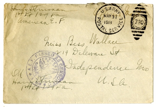 Letter from Harry S. Truman to Bess Wallace