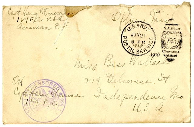 Letter from Harry S. Truman to Bess Wallace