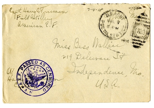 Letter from Harry S. Truman to Bess Wallace