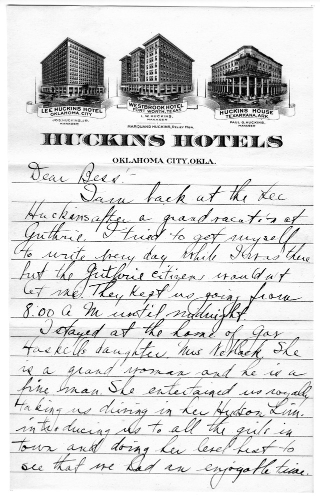 Letter from Harry S. Truman to Bess Wallace
