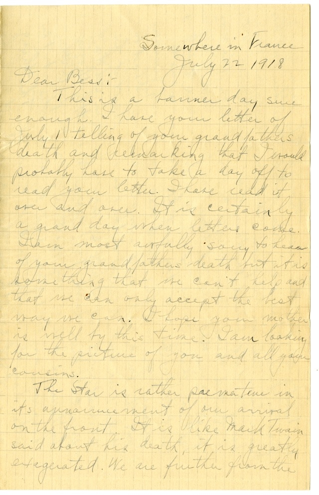 Letter from Harry S. Truman to Bess Wallace