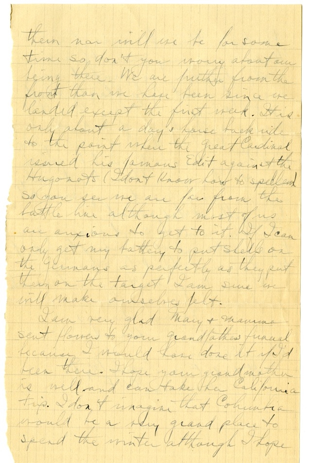 Letter from Harry S. Truman to Bess Wallace