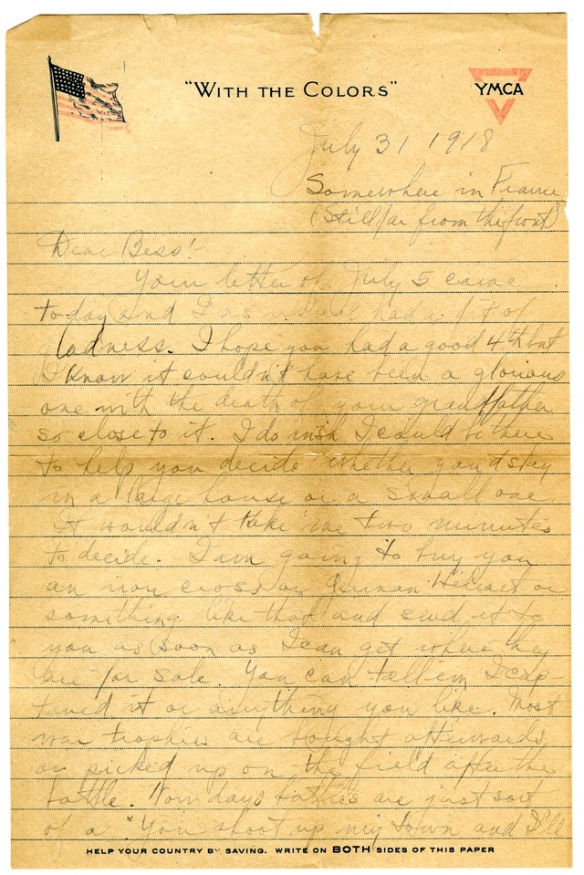 Letter from Harry S. Truman to Bess Wallace