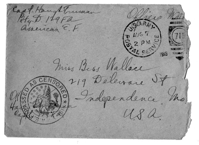 Letter from Harry S. Truman to Bess Wallace