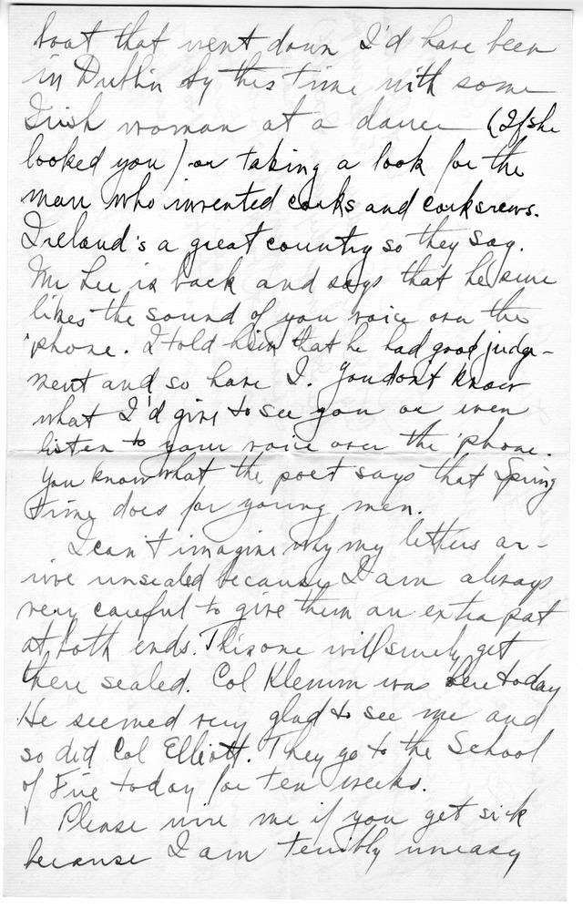 Letter from Harry S. Truman to Bess Wallace