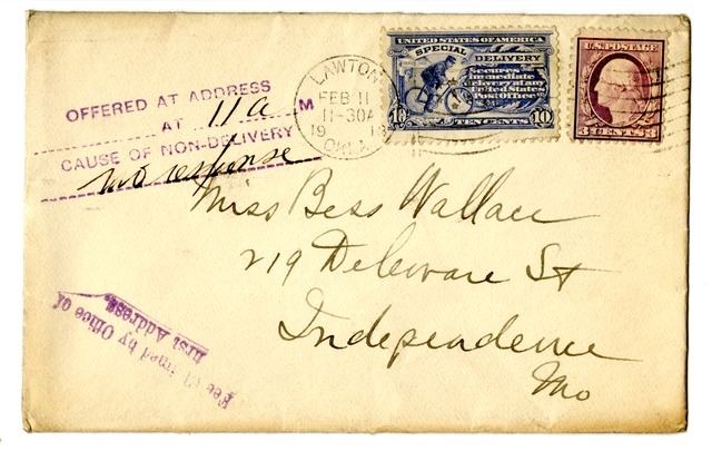 Letter from Harry S. Truman to Bess Wallace