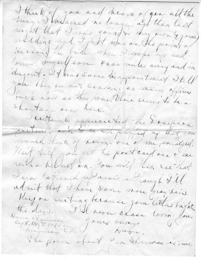 Letter from Harry S. Truman to Bess Wallace