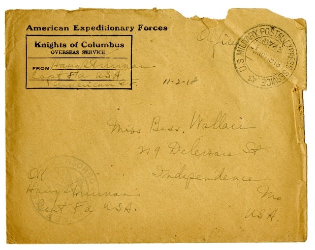 Letter from Harry S. Truman to Bess Wallace