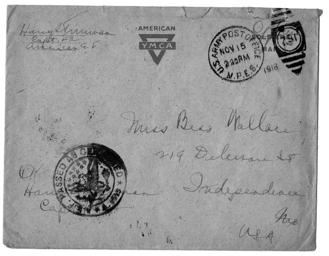 Letter from Harry S. Truman to Bess Wallace