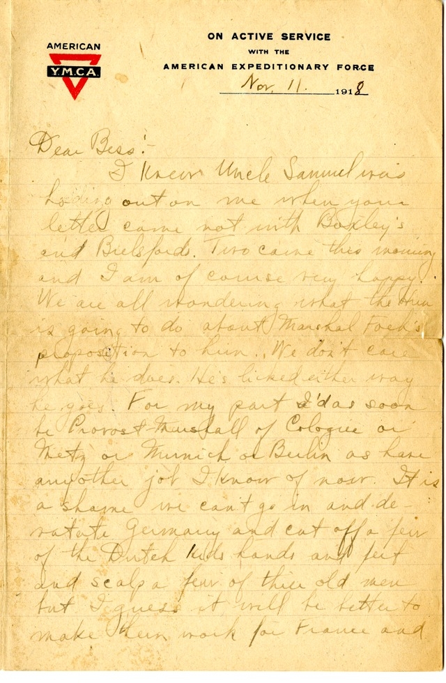 Letter from Harry S. Truman to Bess Wallace