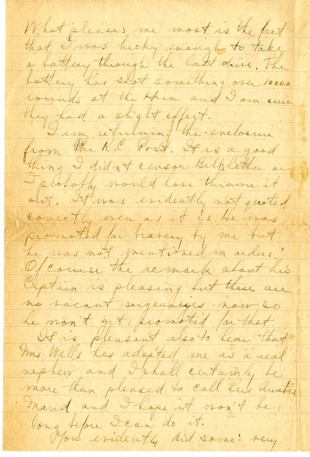 Letter from Harry S. Truman to Bess Wallace