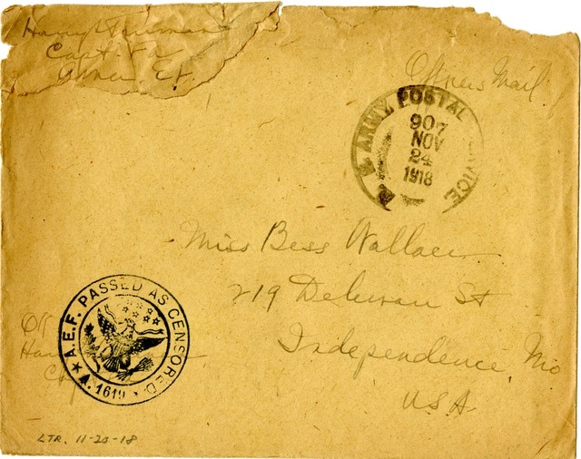 Letter from Harry S. Truman to Bess Wallace (abridged)