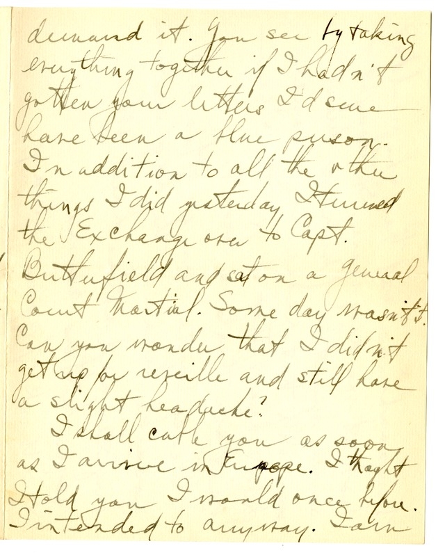 Letter from Harry S. Truman to Bess Wallace