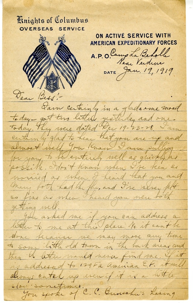 Letter from Harry S. Truman to Bess Wallace