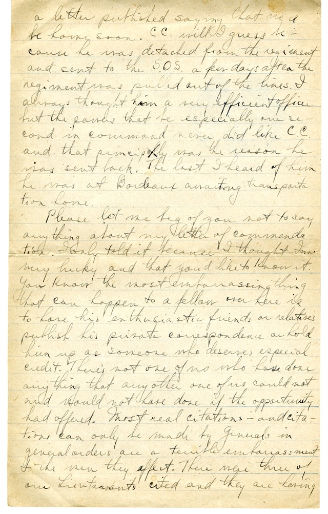 Letter from Harry S. Truman to Bess Wallace