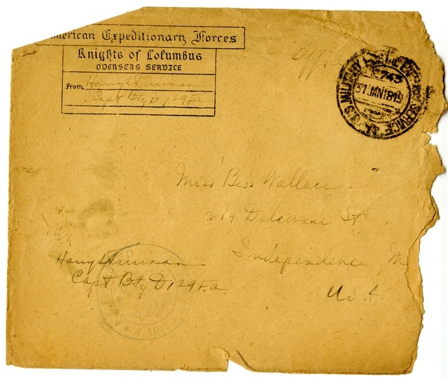 Letter from Harry S. Truman to Bess Wallace