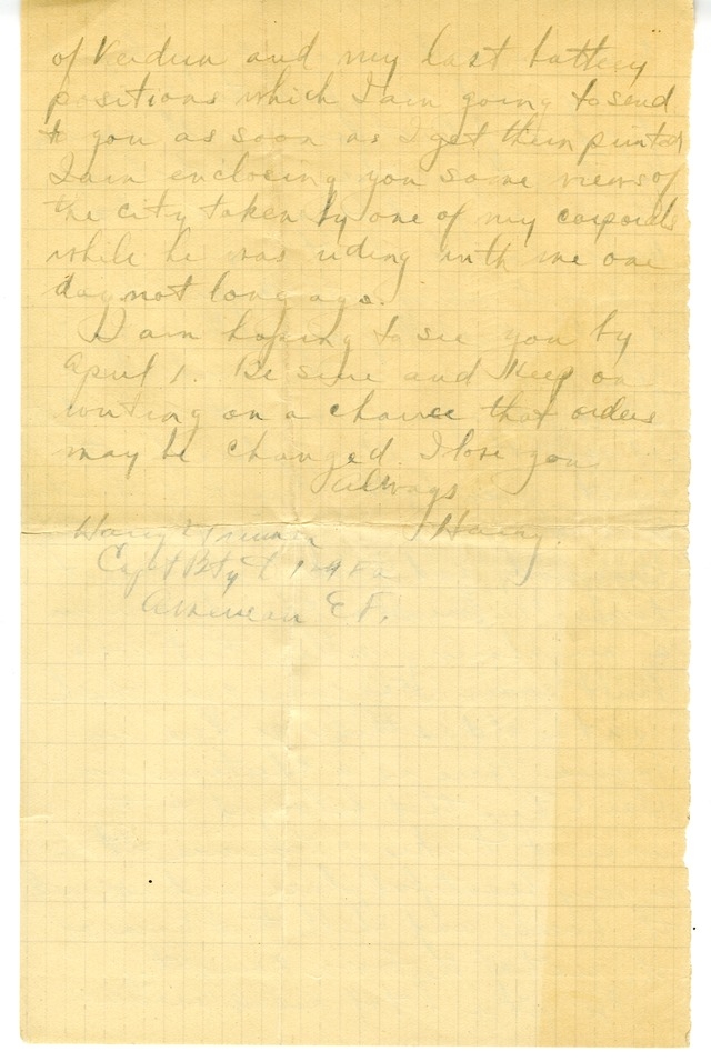 Letter from Harry S. Truman to Bess Wallace