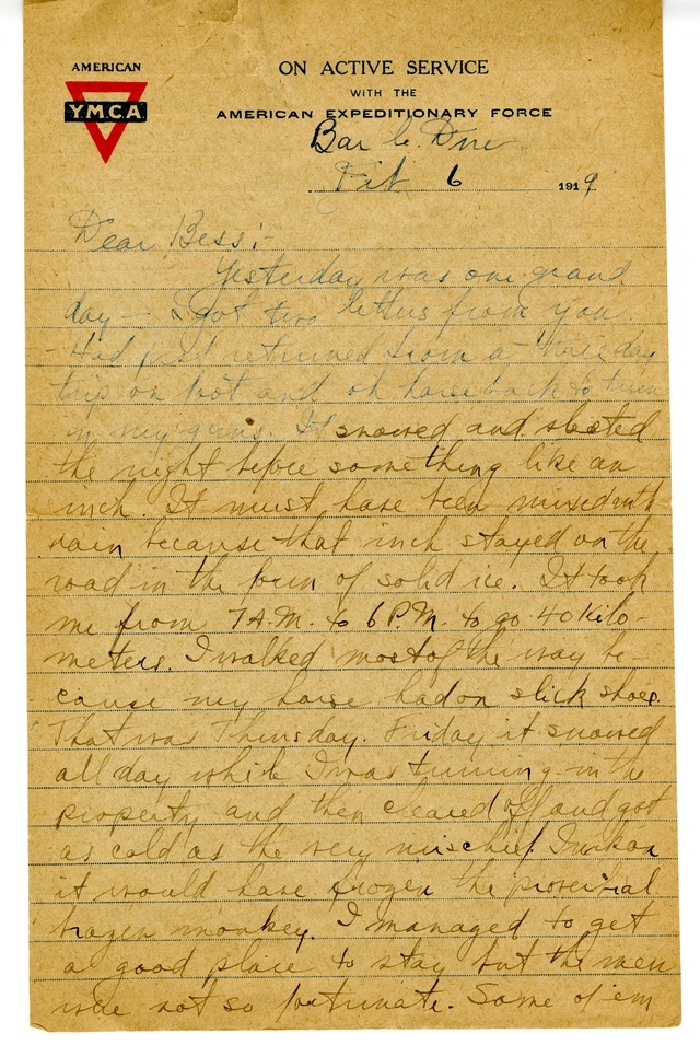 Letter from Harry S. Truman to Bess Wallace