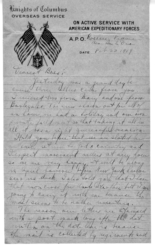Letter from Harry S. Truman to Bess Wallace