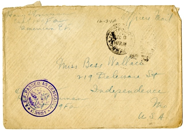 Letter from Harry S. Truman to Bess Wallace