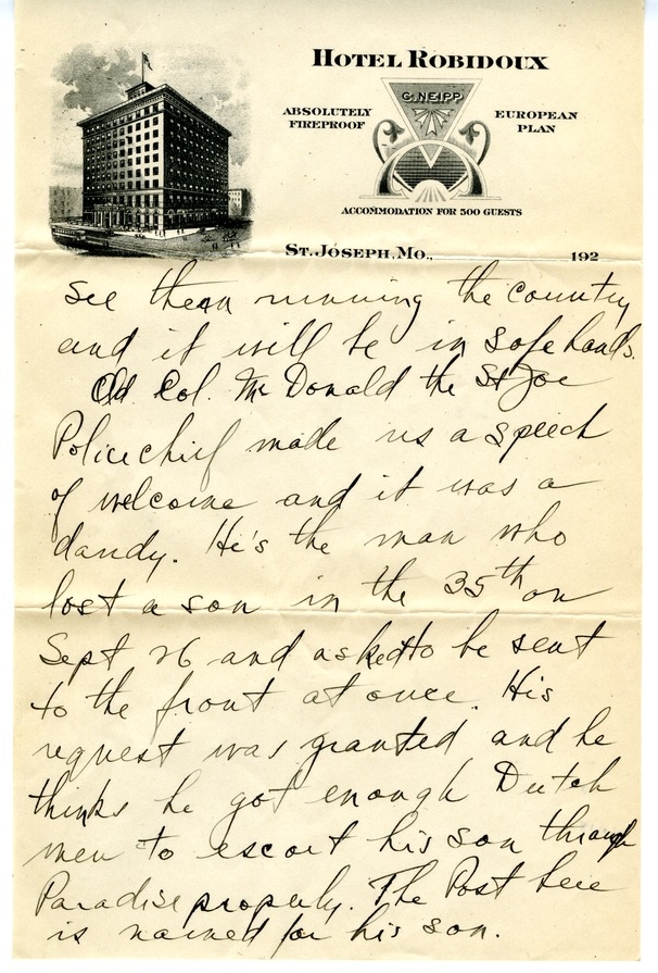 Letter from Harry S. Truman to Bess W. Truman