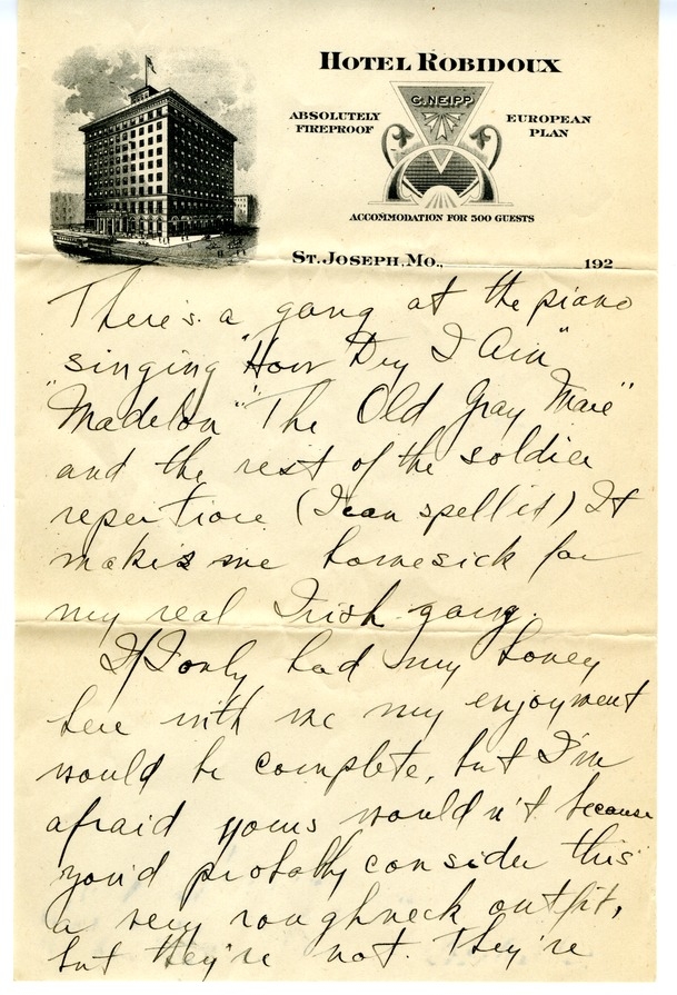 Letter from Harry S. Truman to Bess W. Truman