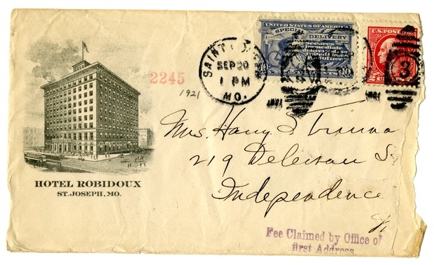 Letter from Harry S. Truman to Bess W. Truman