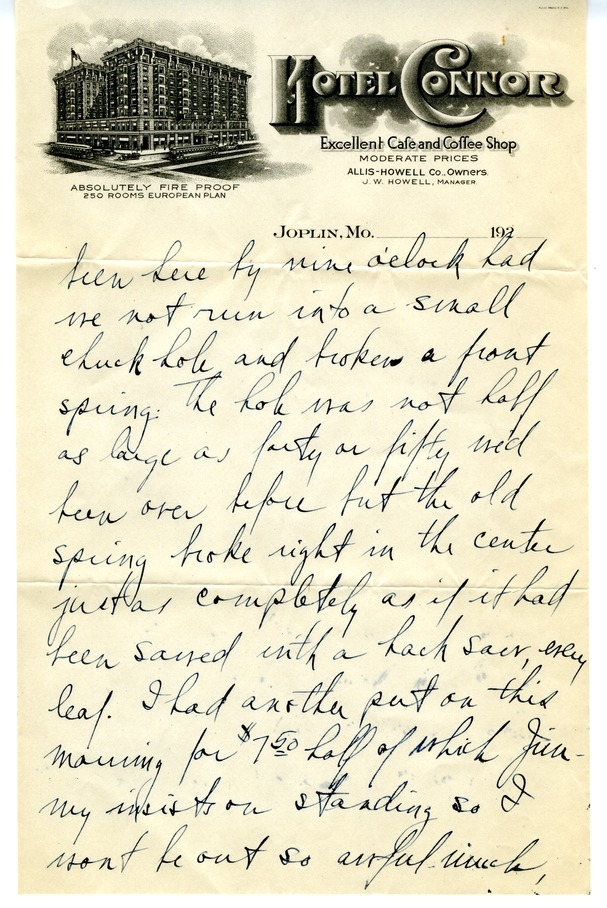 Letter from Harry S. Truman to Bess W. Truman