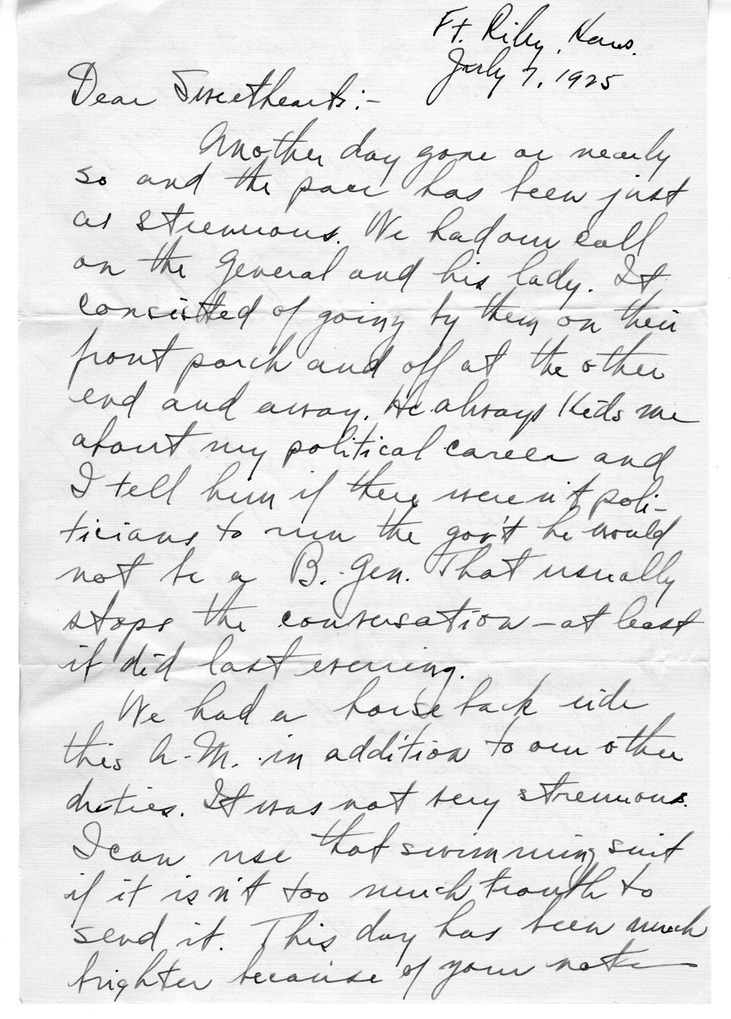Letter from Harry S. Truman to Bess W. Truman