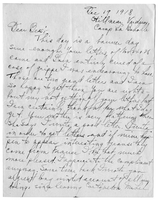 Letter from Harry S. Truman to Bess Wallace