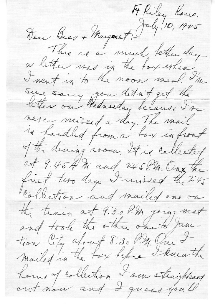Letter from Harry S. Truman to Bess W. Truman
