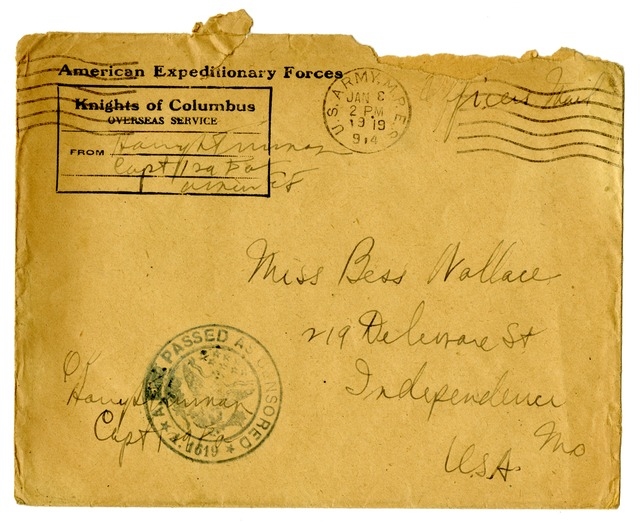 Letter from Harry S. Truman to Bess Wallace