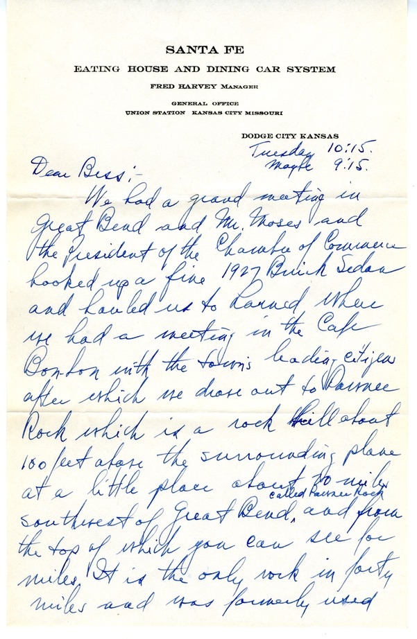 Letter from Harry S. Truman to Bess W. Truman