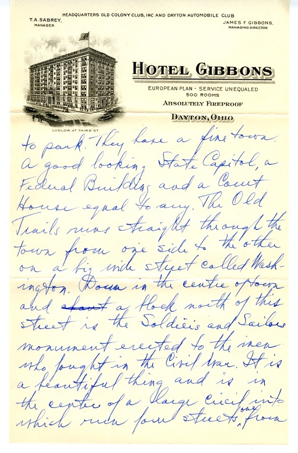 Letter from Harry S. Truman to Bess W. Truman