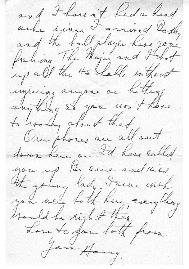 Letter from Harry S. Truman to Bess W. Truman