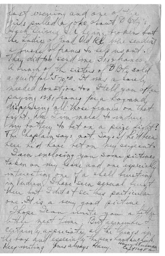 Letter from Harry S. Truman to Bess Wallace
