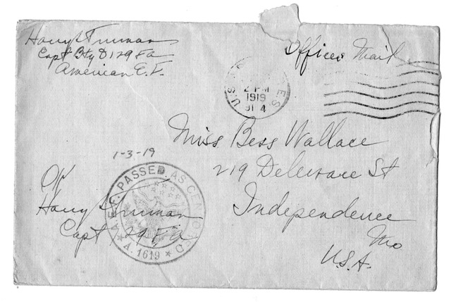 Letter from Harry S. Truman to Bess Wallace